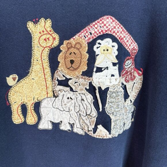 Vintage Noah’s Ark Crewneck Sweatshirt, Dark Blue, Womens XL, Gopher Sport, - Picture 2 of 8